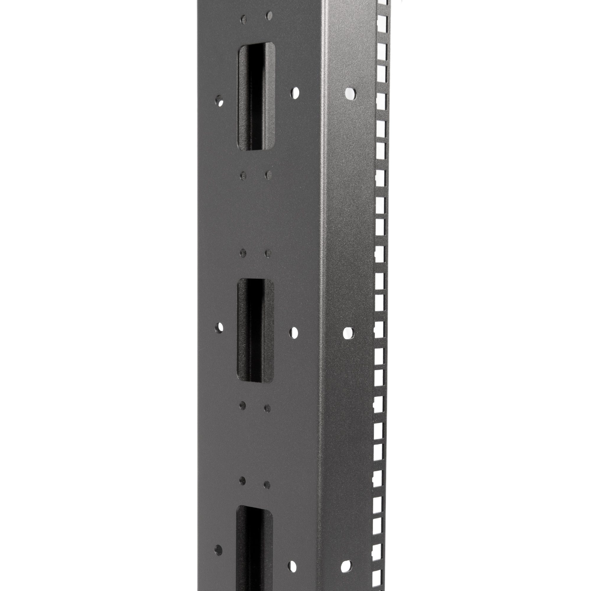 SolidRack 2-Post 42U Server Rack with Casters – Black – Rocstor