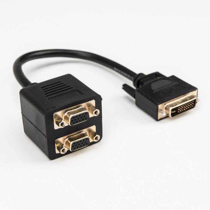 DVI-I Analog to 2x VGA Video Splitter Cable Adapter- M/F ft