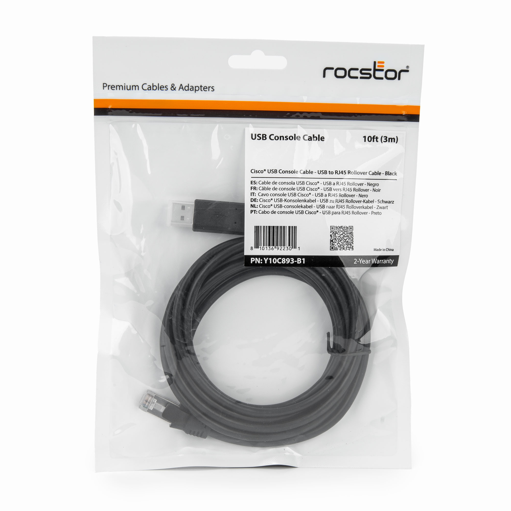 Y10C893-B1 USB Console Cable 10ft 5