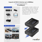 Y10G004-B1 4 Port USB 2.0 Over Cat5:Cat6:Cat6a Extender Bus powered 11