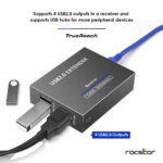 Y10G004-B1 4 Port USB 2.0 Over Cat5:Cat6:Cat6a Extender Bus powered 8