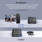 Y10G004-B1 4 Port USB 2.0 Over Cat5:Cat6:Cat6a Extender Bus powered 9